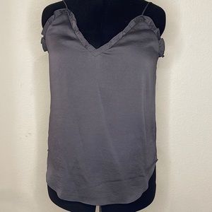 Express grey ruffle tank